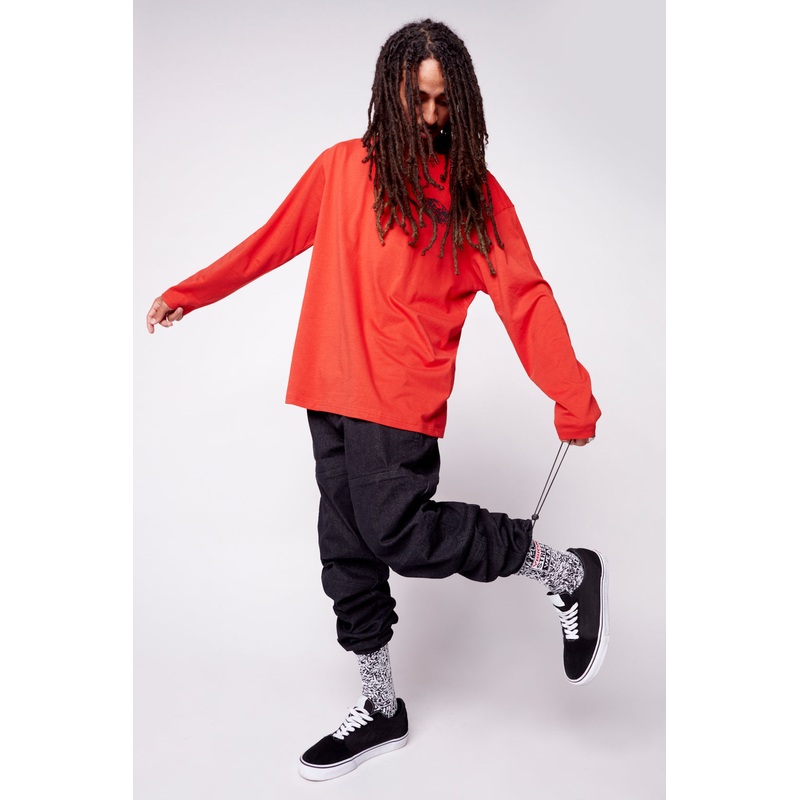 Boneyard Pattern Sports Socks – Black/Ivory O/S