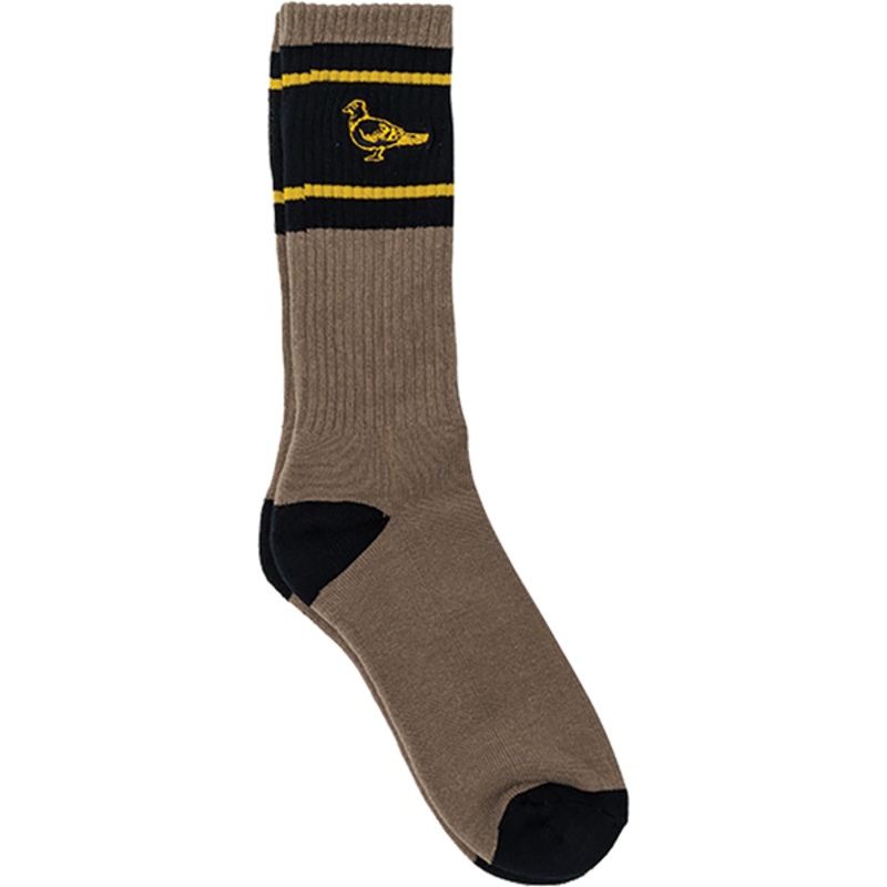 AH BASIC PIGEON EMB CREW SOCK / CHARCOAL