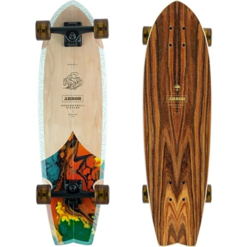 ARBOR 2021 Groundswell Sizzler Mini-Cruiser Longboard Skateboard Pre-Assembled Complete 30.5 8.625 Stiff