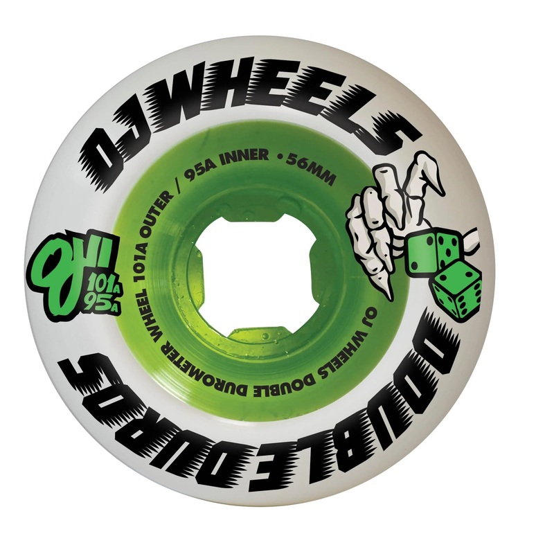 OJ Wheels Double Duro Mini Combo 56mm 101a/95a – White/Green (Set of 4)