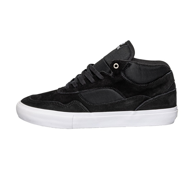 Opus Footwear – Standard-Mid-Black/White – Skateboard Shoe 6 Black/White