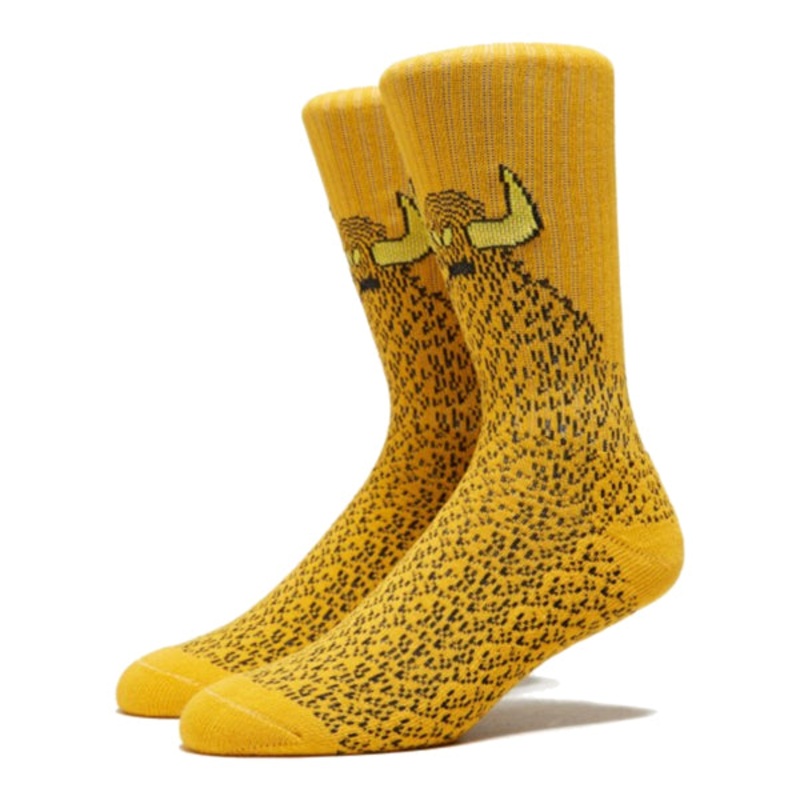 TOY MACHINE SOCKS FURRY MONSTER MUSTARD