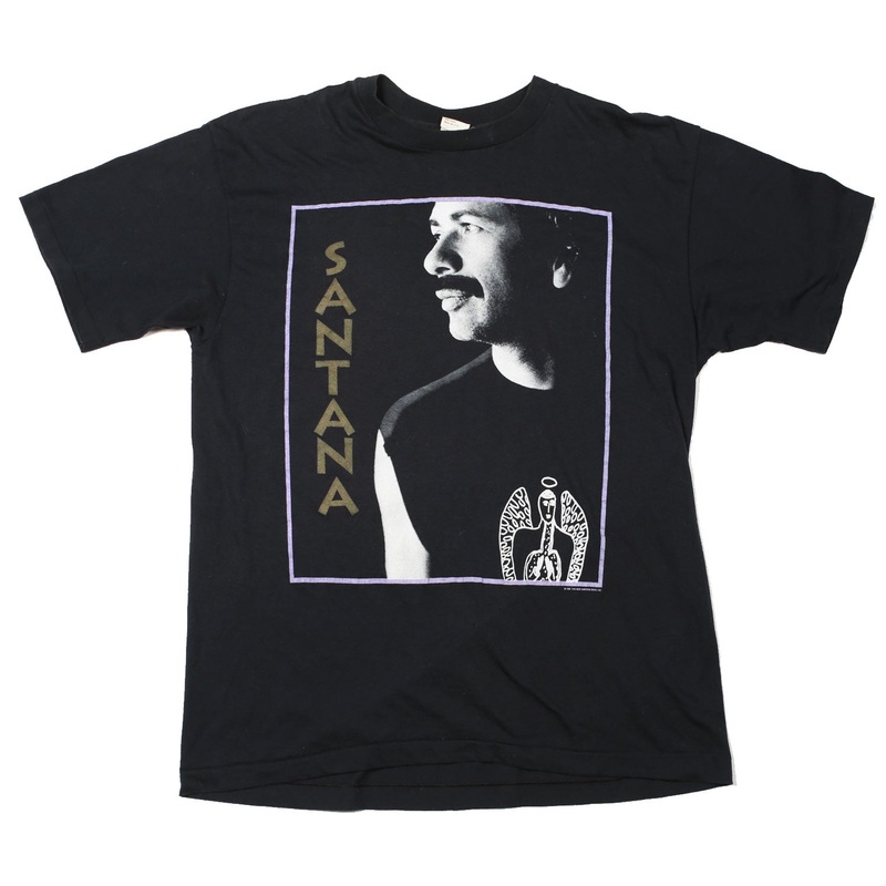 Vintage Carlos Santana 1990 Tour Shirt Black L