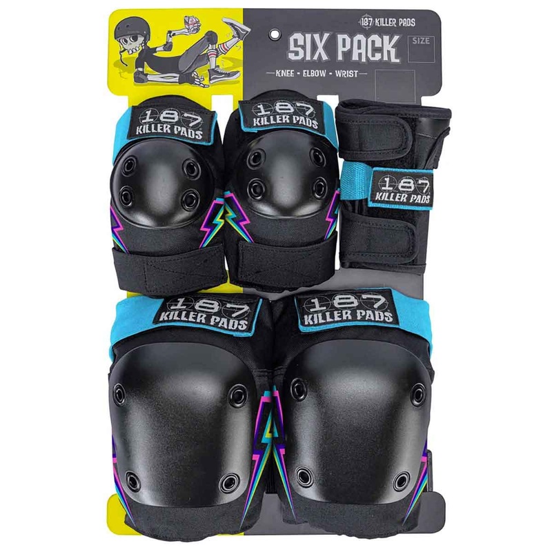 187 KILLER PADS ADULT SIX PACK ELECTRIC BOLT SMALL/MED