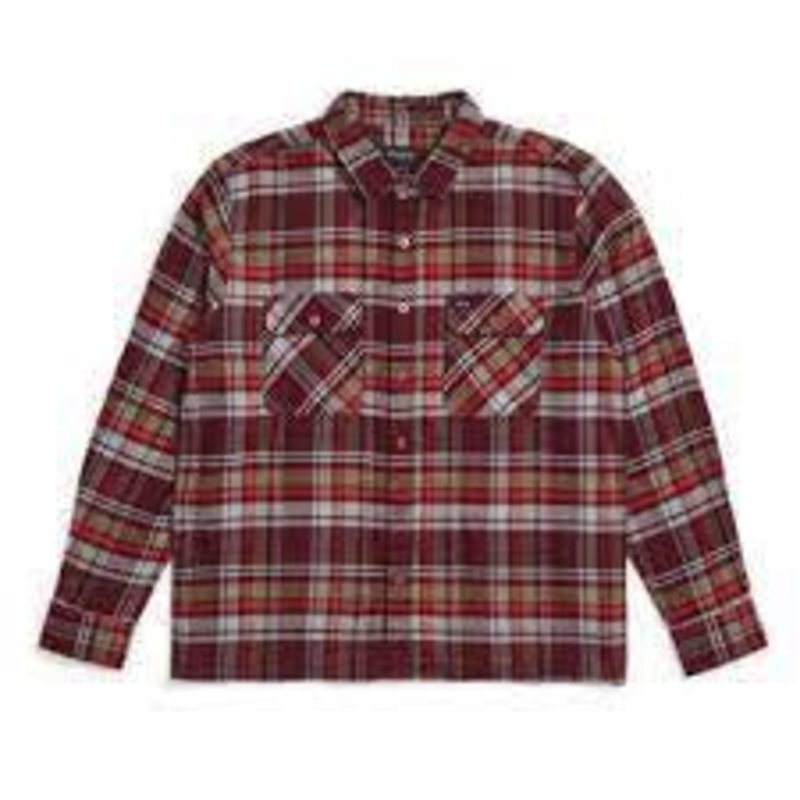 Brixton Archie L/S Flannel – Maroon Small