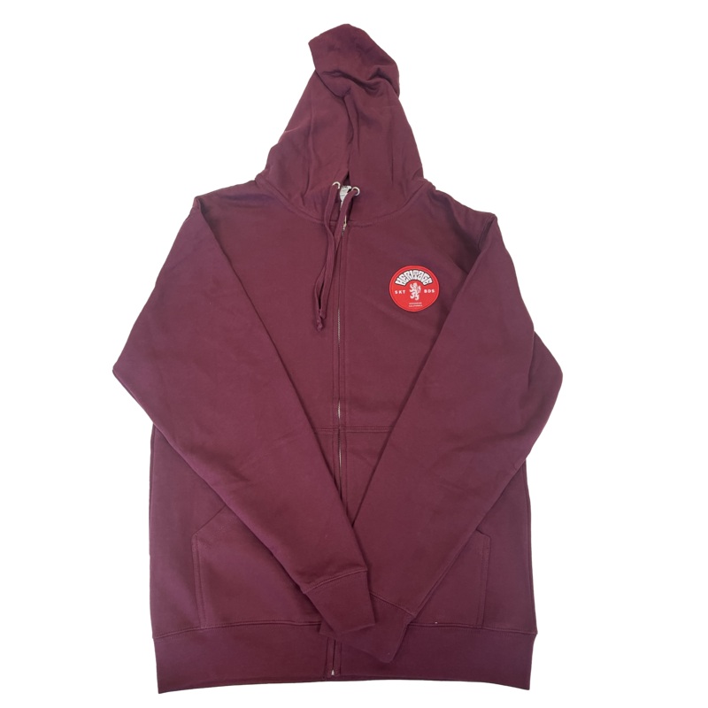 HeritageSKTBDS Shop embroidered Zip up Sweatshirts Small Maroon