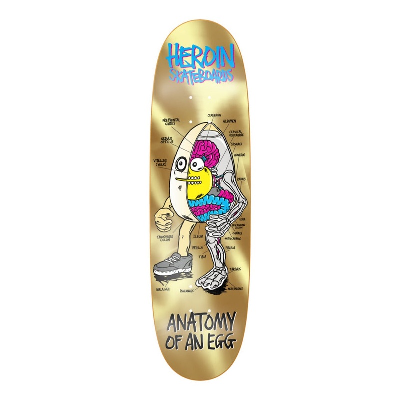 HEROIN DECK ANATOMY EGG GOLD SYMMETRIC (8.75″) 8.75″