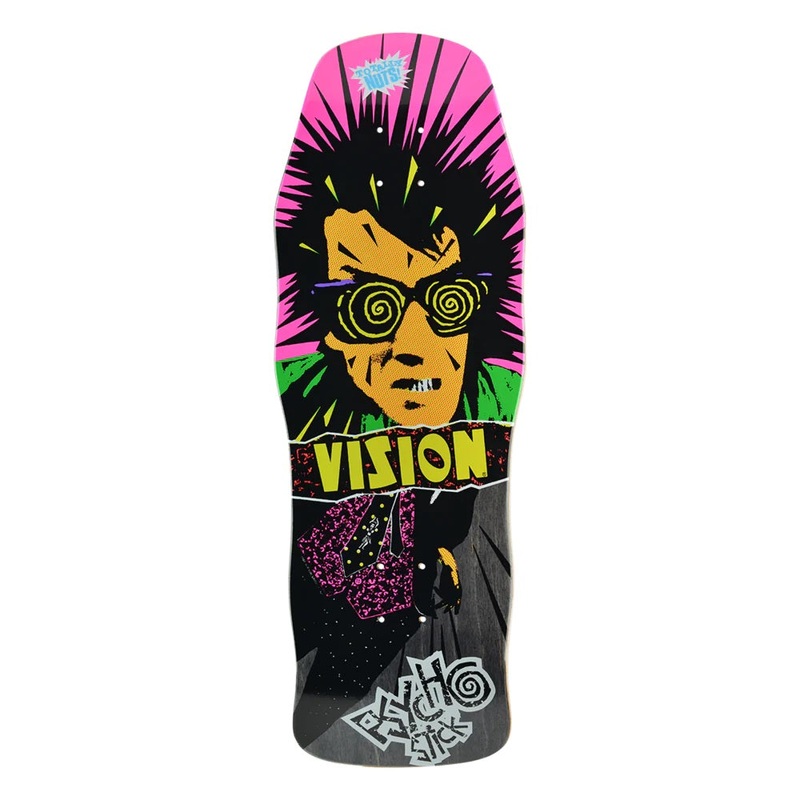 Vision Original Psycho Stick Skateboard Deck – 10 Black Stain