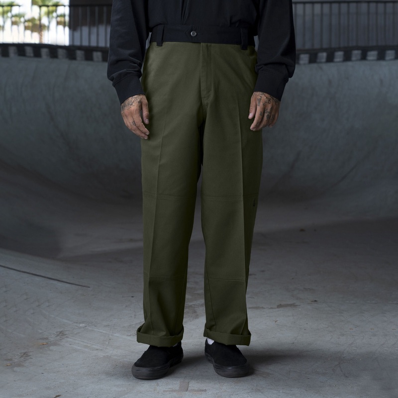 Dickies Ronnie Sandoval Double Knee Pants – Olive Green/Black Color Block 28 32 Green