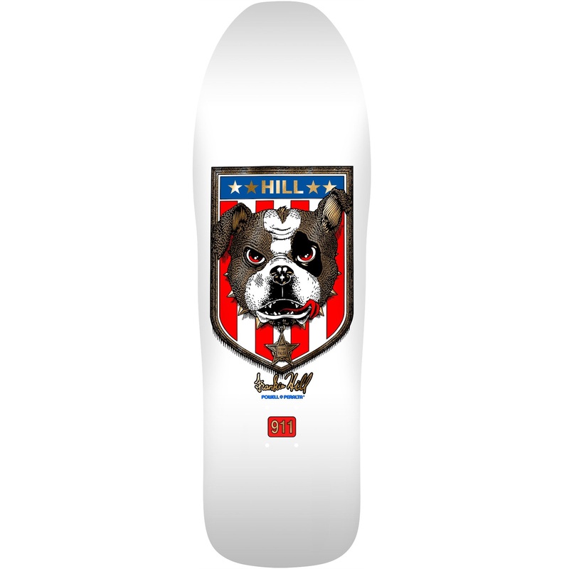 Powell Peralta Frankie Hill Bulldog Reissue Skateboard Deck – 10 White/Gold Foil