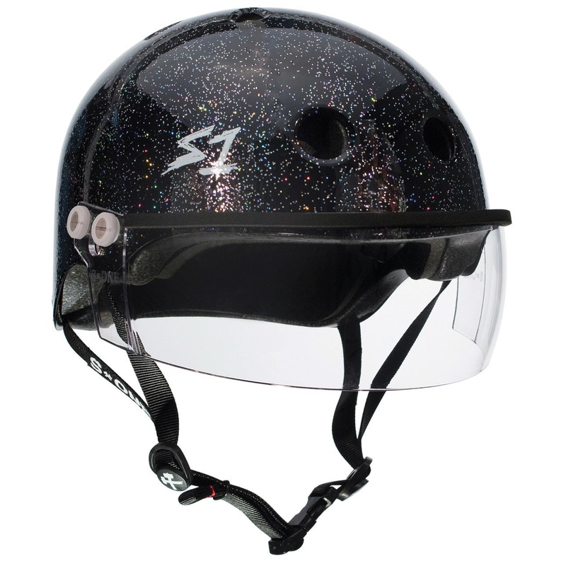S1 Lifer Visor Gen 2 Helmet – Black Gloss Glitter X-Small (20.5″) Clear Black
