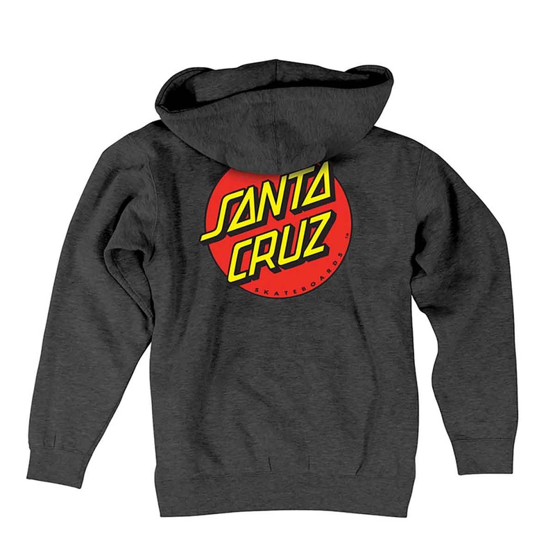 Santa Cruz Classic Dot Pullover Hooded Youth Sweatshirt – Charcoal Heather S Gray