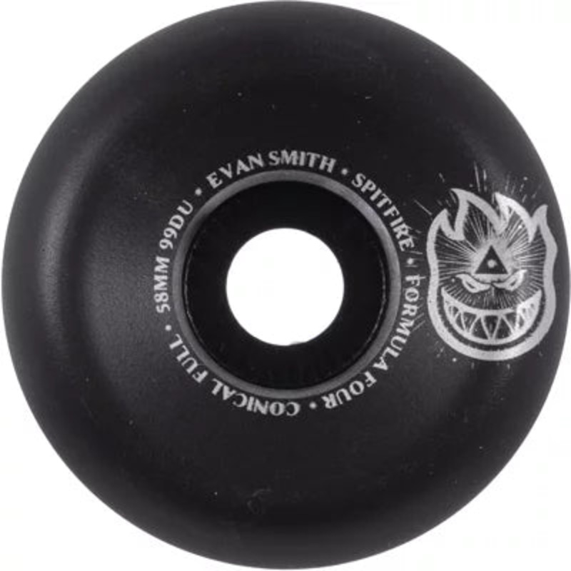 SPITFIRE WHEELS FORMULA FOUR EVAN SMITH VISIONS CONICAL FULL BLACK 99A (58MM) 58MM