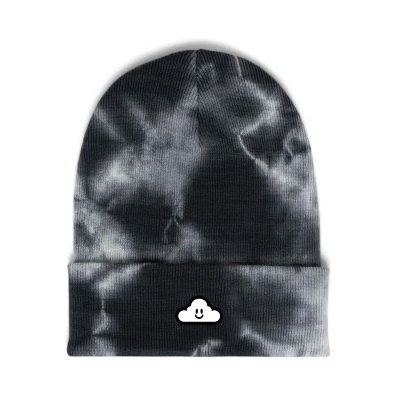 Tie Dye Cloudy Beanie BLACK