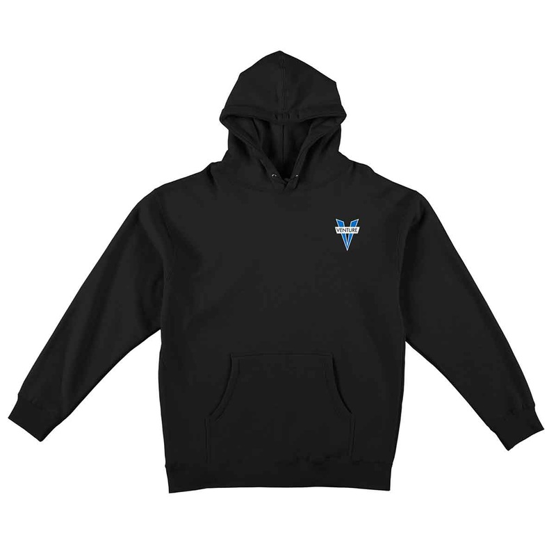 Venture Heritage Embroidered Hoodie – Black/Blue/White Small
