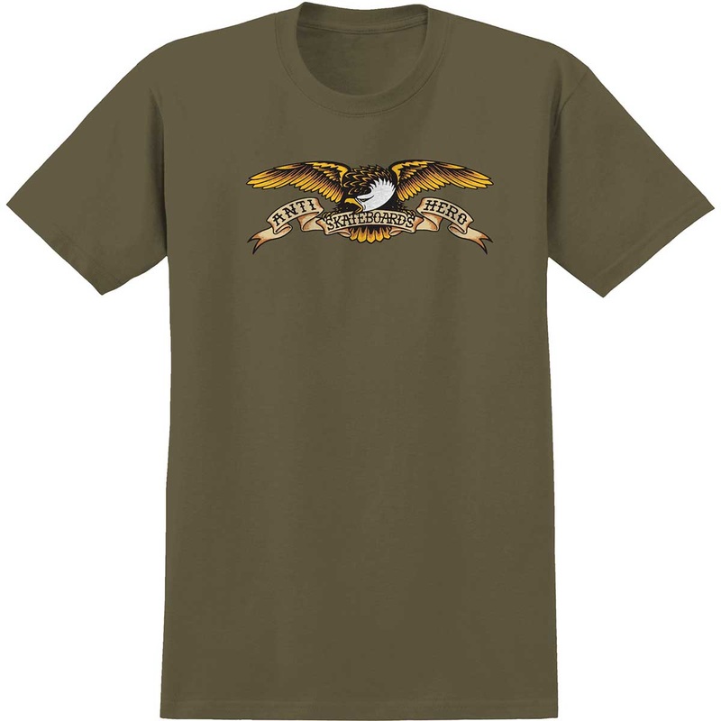 ANTIHERO EAGLE T-SHIRT SAFARI GREEN/MULTI MEDIUM