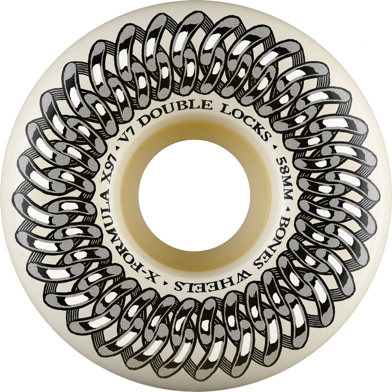 Bones X-Formula Double Lock V7 Sidecut 58mm 97a Wheels – White (Set of 4)