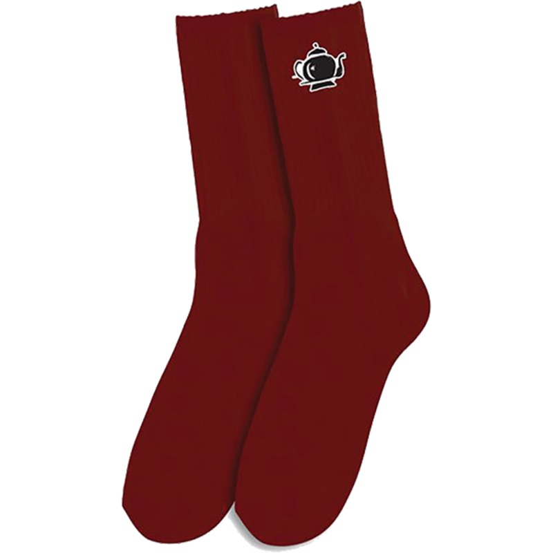 FOUND TEAPOT CREW SOCKS CARDINAL 1pr