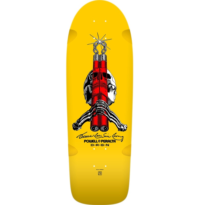 Powell Peralta Skull & Nunchucks Bruce Lee Skateboard Deck – 10 Yellow