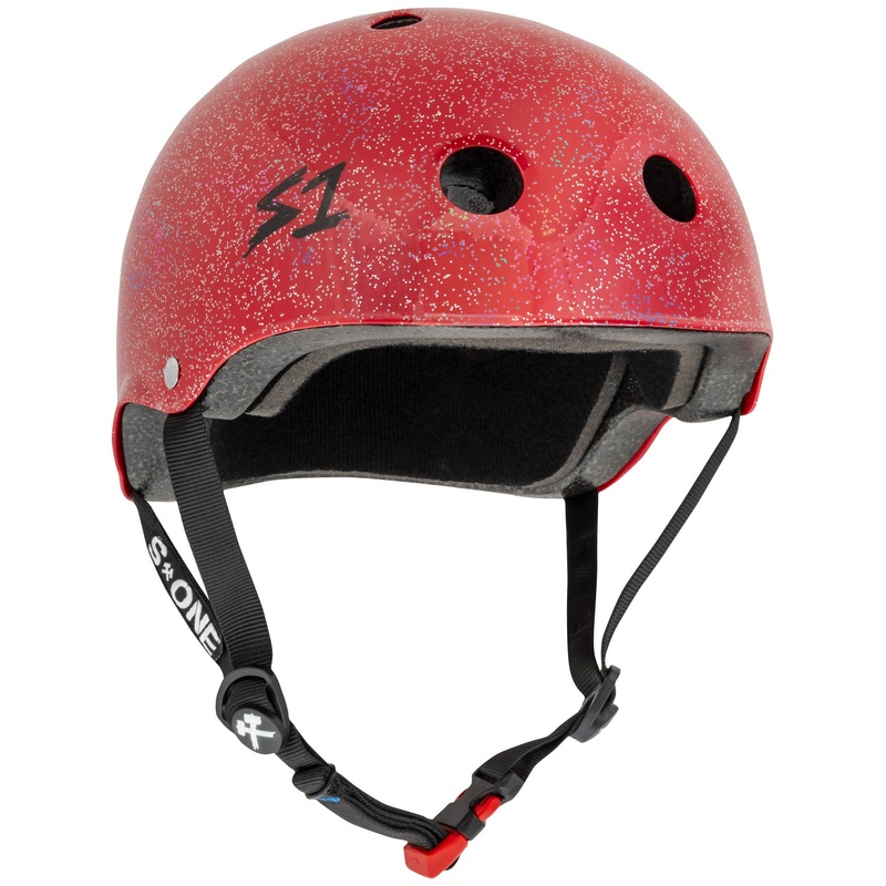 S1 Mini Lifer Helmet – Red Gloss Glitter X-Small (18.5″) Grey