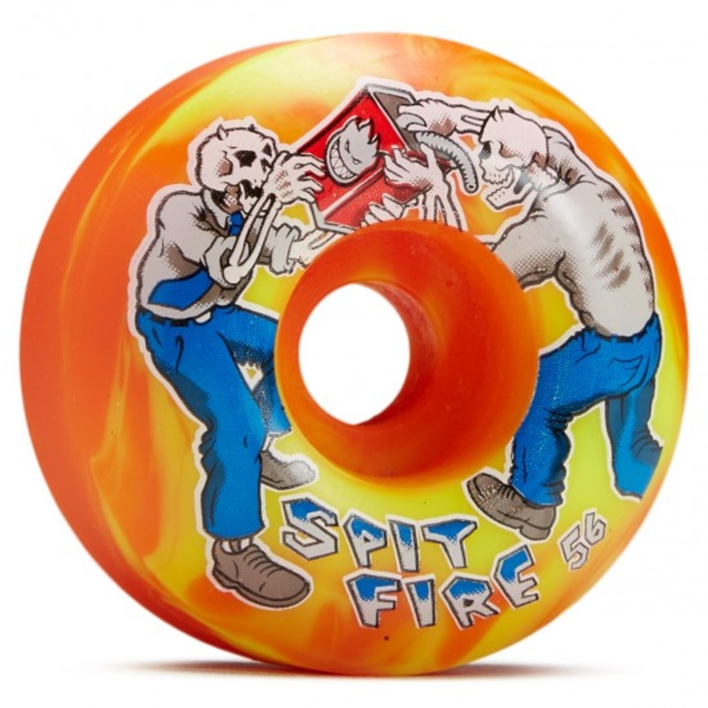 SPITFIRE WHEELS – CLASSICS FIREFIGHT SWIRL ORANGE/YELLOW SWIRL 99A (56MM) 56MM