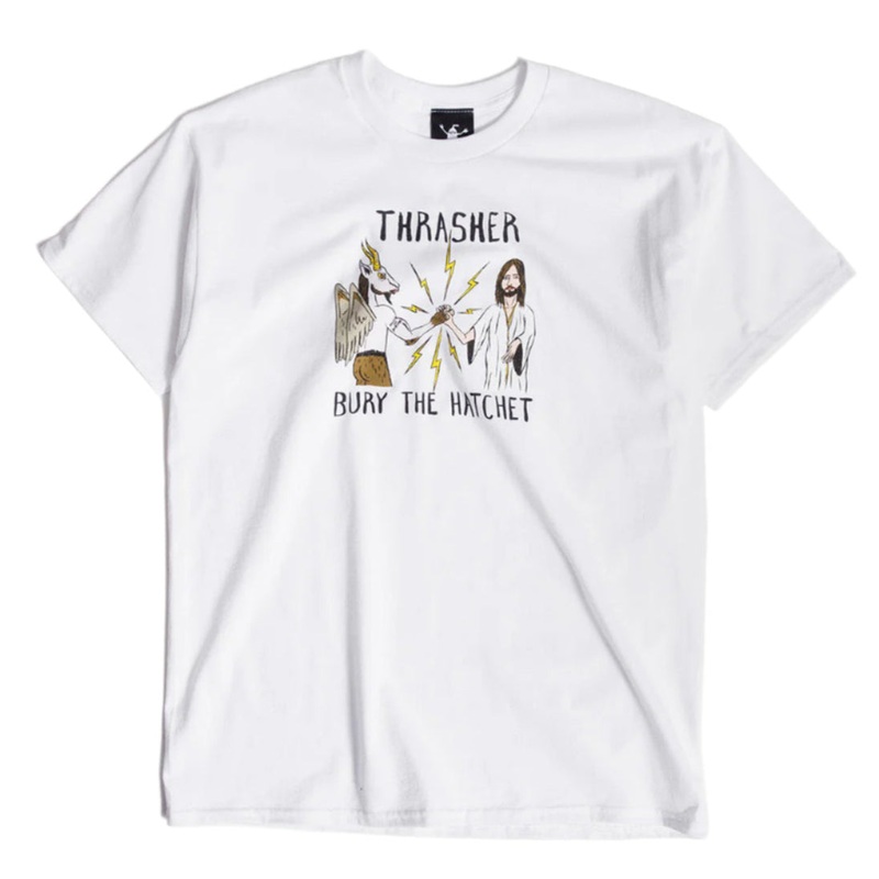 THRASHER X TOY MACHINE B.T.H. T-SHIRT WHITE SMALL