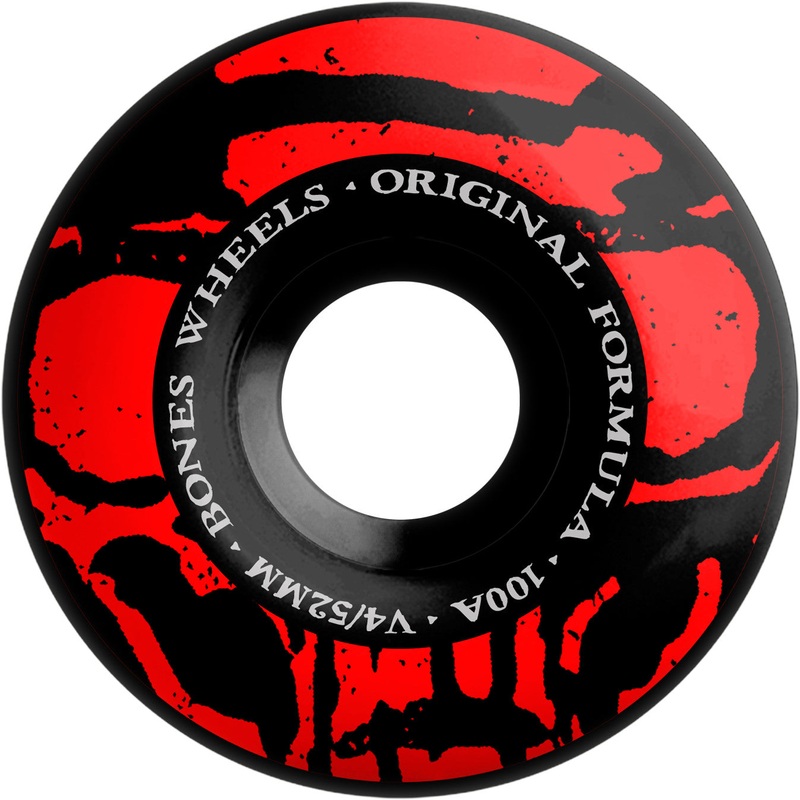 Bones OG Formula Mummy Skulls V4 Wide 52mm 100a Wheels – Black (Set of 4)