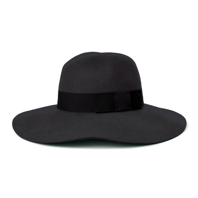 BRIXTON PIPER HAT – BLACK/BLACK – 100% WOOL FELT MED