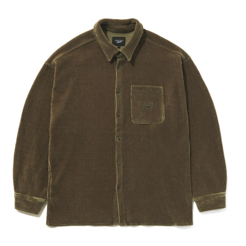 BSRabbit x Drink Sexy heavy corduroy collar shirt army Medium