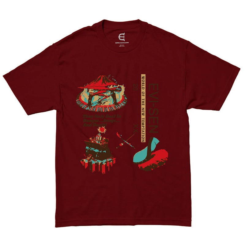 EVISEN SOUVENIR TEE BURGANDY MEDIUM