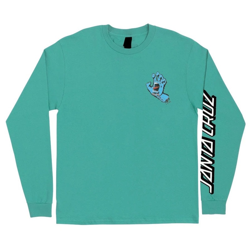 Santa Cruz Screaming Hand Long Sleeve Mens T-Shirt – Celadon S Teal