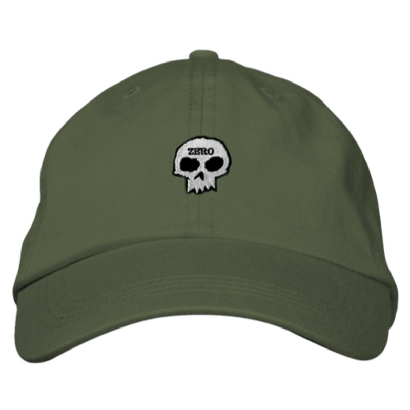 ZERO SINGLE SKULL UNSTRUCTURED DAD HAT MILITARY GREEN