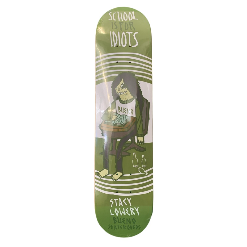 Bueno Skateboards Stacy Lowery School Idiots Green 7.5″ Classic Skateboard Deck
