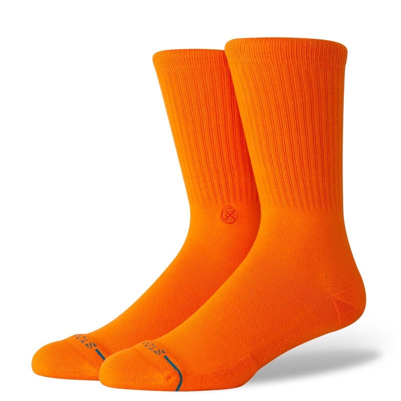 Stance Icon Orange Crew Socks M