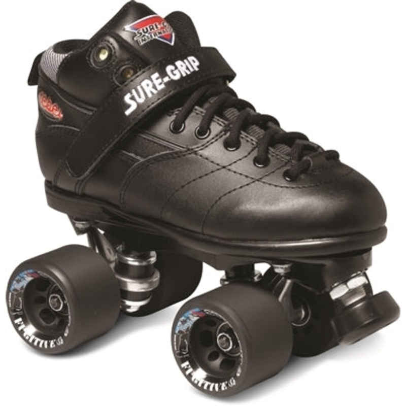 Sure-Grip Rebel Black Roller Skates 5.0