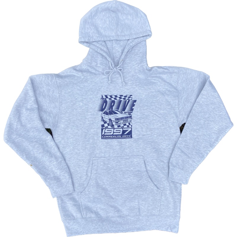 THE DRIVE SKATE SHOP QUATTRO HOOD HEATHER GREY/NAVY SMALL