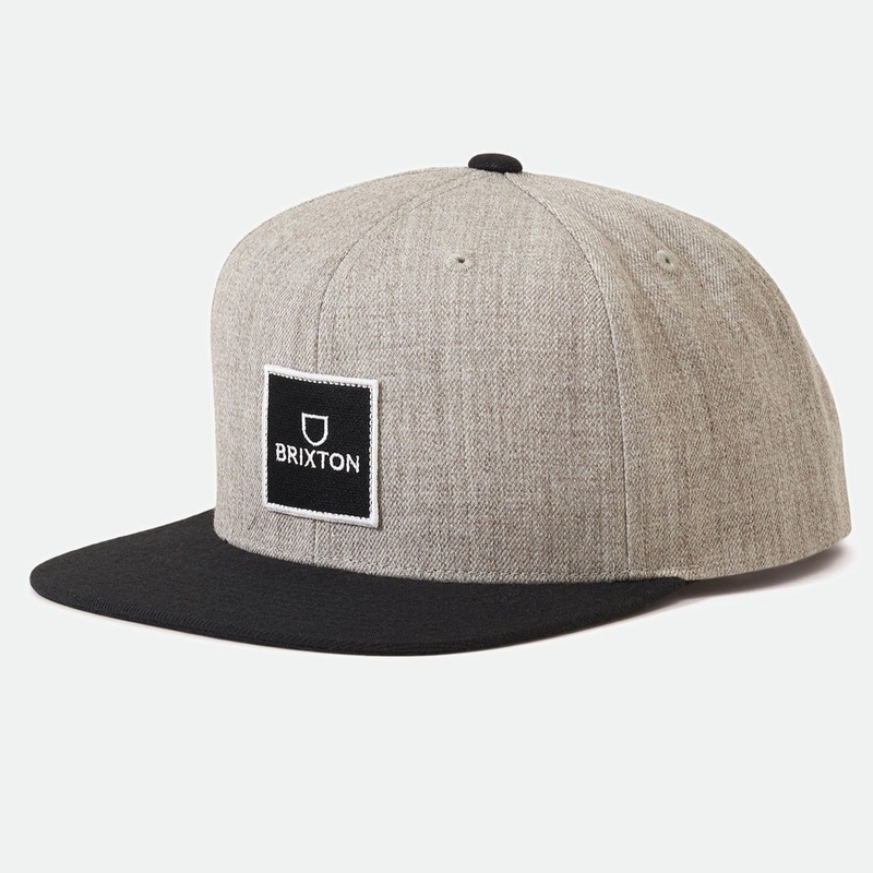 BRIXTON ALPHA SQUARE MP SNAPBACK HEATHER GREY/BLACK