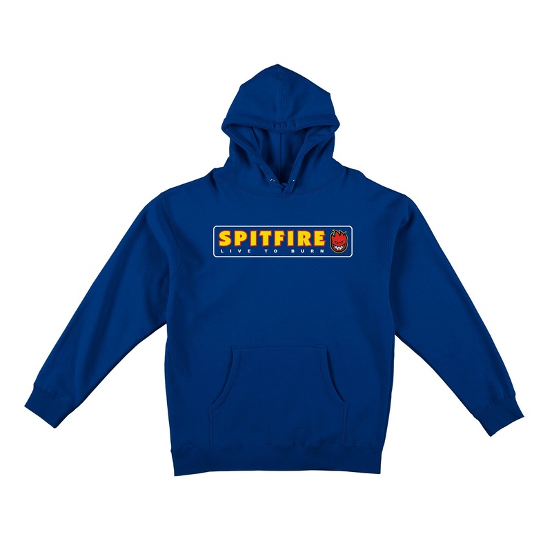 Spitfire Live to Burn Hooded Sweatshirt XS Royal