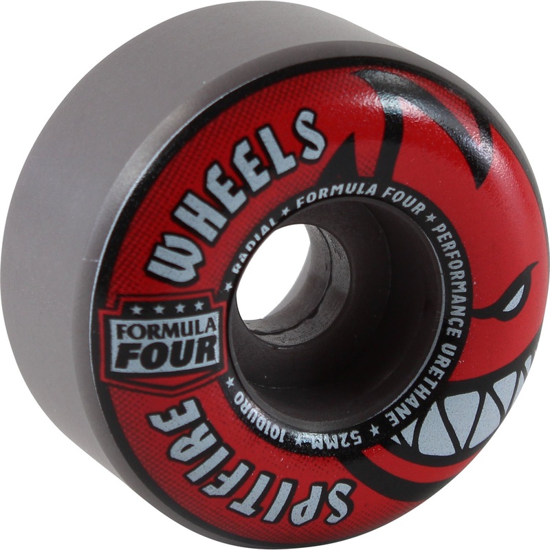 Spitfire Wheels F4 Radials 52mm 101a – Grey/Red (Set of 4)