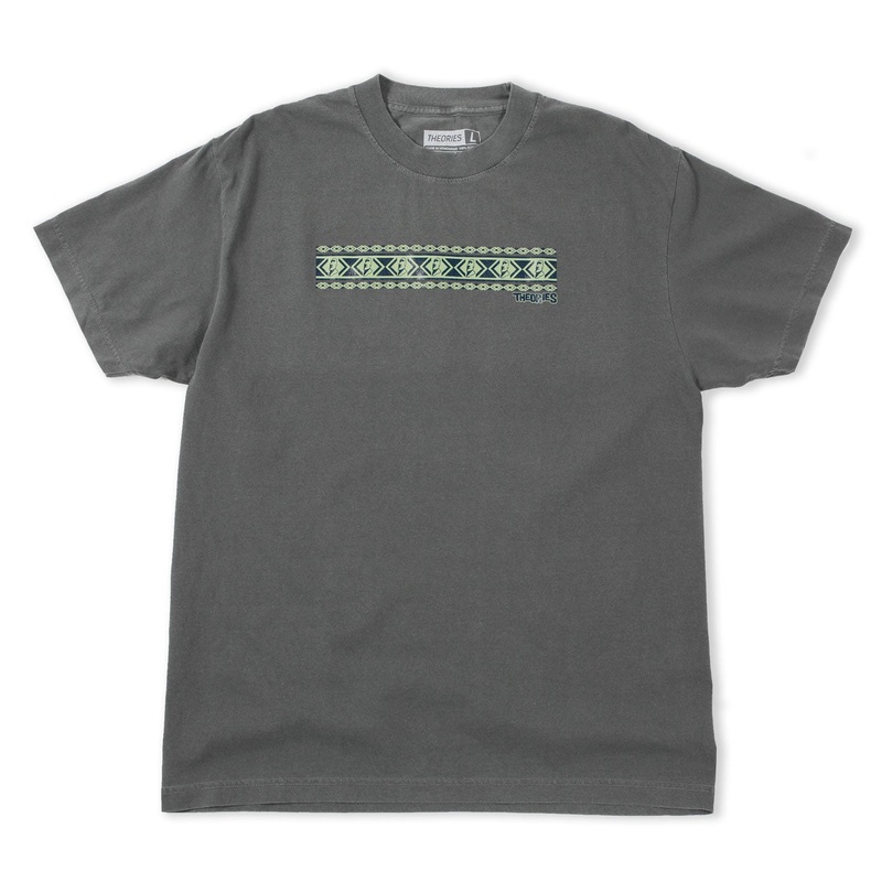 THEORIES EASTER ISLAND VACATION GARMENT DYED TEE WASHED BLACK MEDIUM