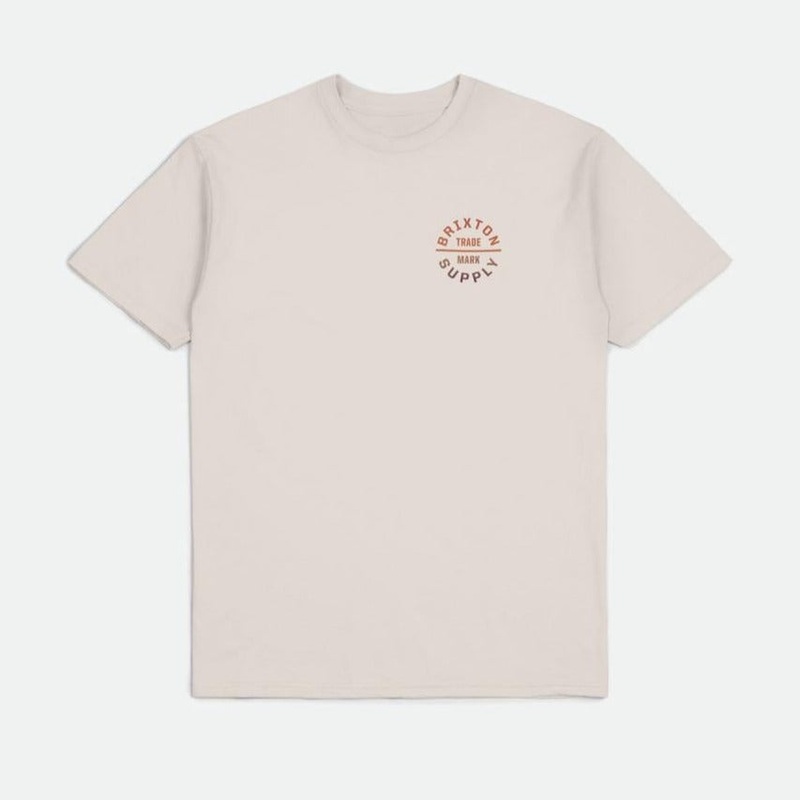 BRIXTON OATH V TEE CREAM/PARADISE GRADIENT SMALL