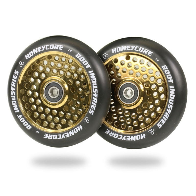 Root Industries HoneyCore Wheels 110mm – Black/Gold Rush (Pair)