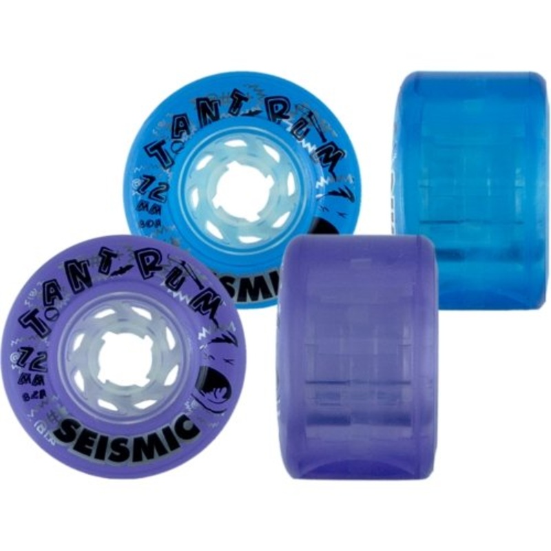 Seismic: 72mm Tantrums Longboard Skateboard Wheel 80a Crystal Clear Blue