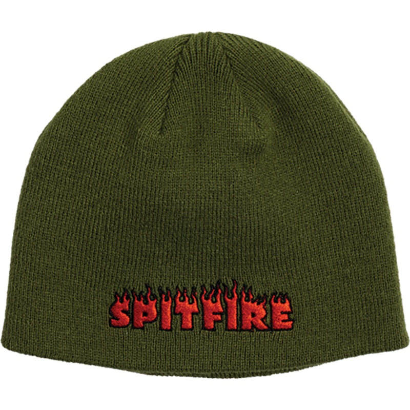 SF DEMONSEED SCRIPT SKULLY BEANIE OLIVE