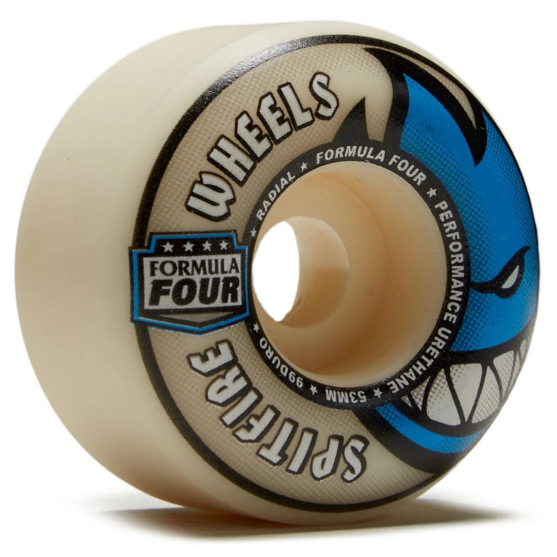 Spitfire Wheels F4 Radial 53mm 99a – Natural/Blue (Set of 4)