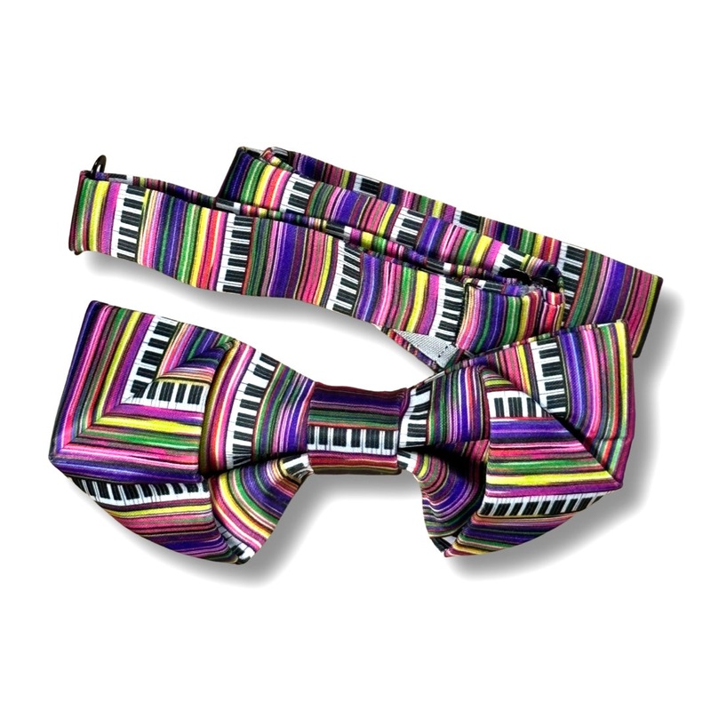Piano Ribbon Bow Tie