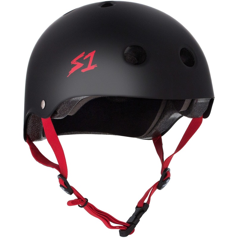 S1 Lifer Helmet – Black Matte/Red Straps X-Small (20.5″) Black