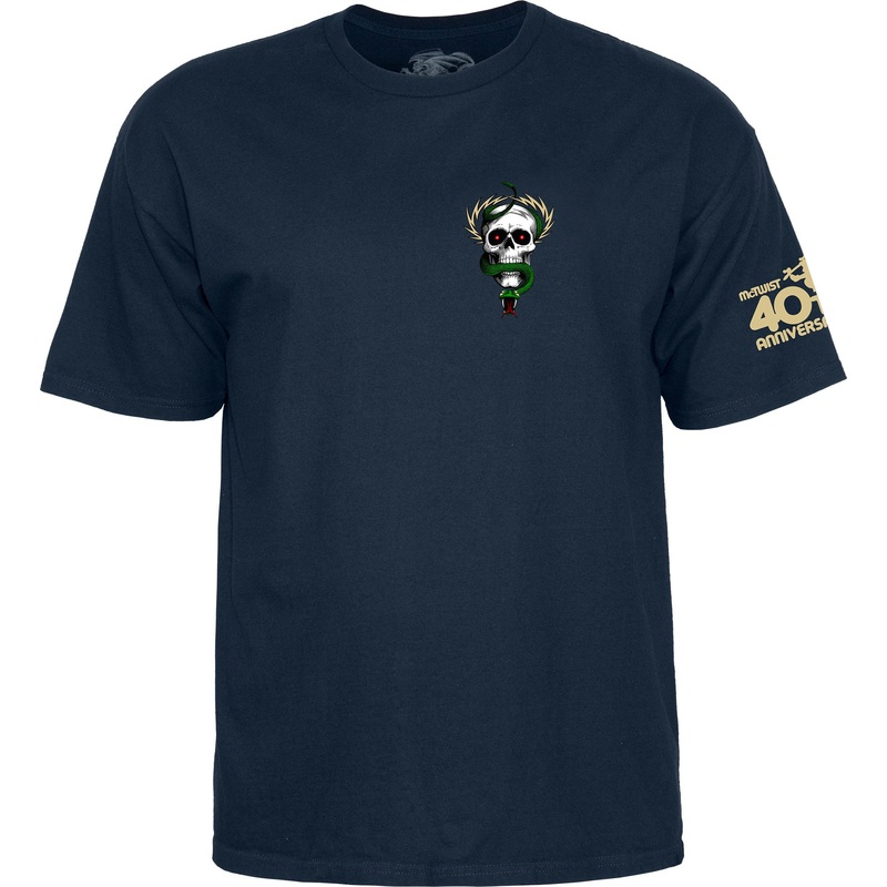 Powell Peralta McGill Skull and Snake 40th Anniversary T-shirt – Navy L Navy