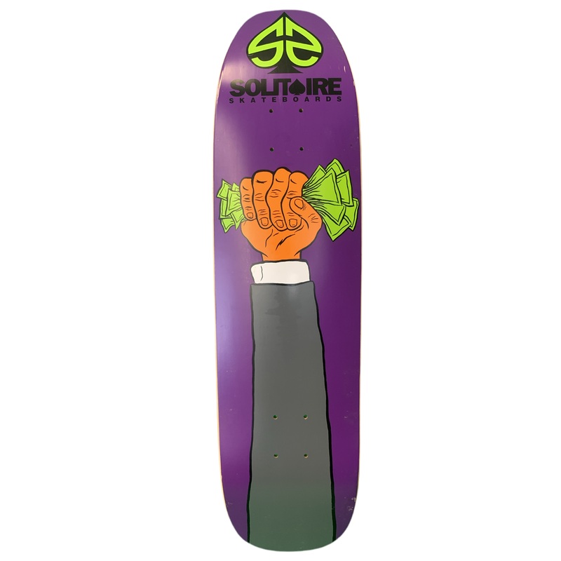 Solitaire Skateboards Money vs Power 8.5″ Classic Skateboard Deck