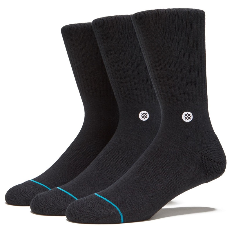 STANCE SOCKS – ICON 3-PACK BLACK MED